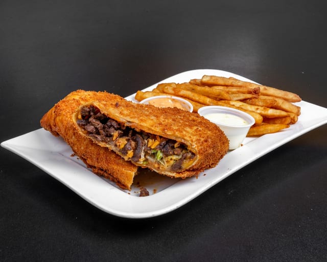 Crunchy deep fried Burrito Asada.